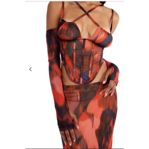 Jagger & Stone Gabriella Corset Top in Red - NWT - Picture 7 of 8